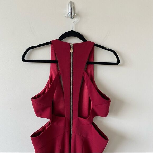 Jay Godfrey - Krooger Deep V Cut Out Mini Dress Red (Size:10) - Picture 8 of 12